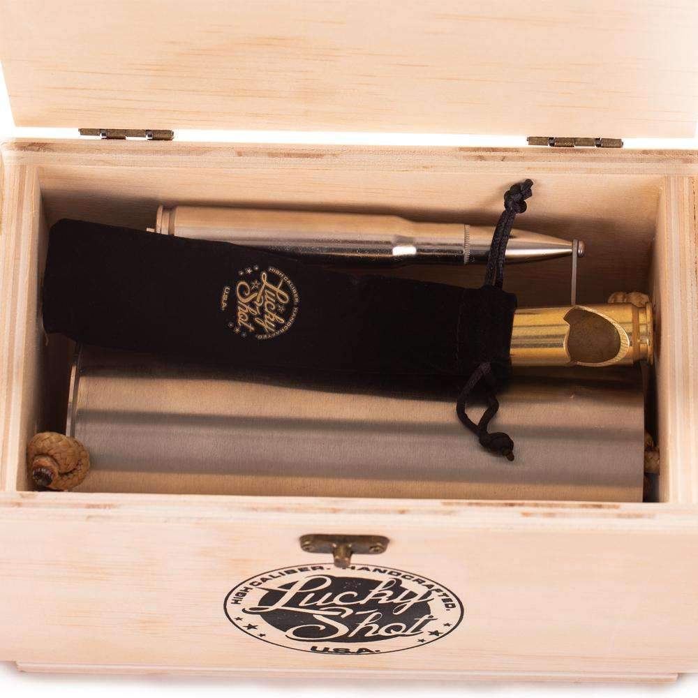 75MM Howitzer Tankard with Brass Bottle Opener and Ammo Box Gift Set