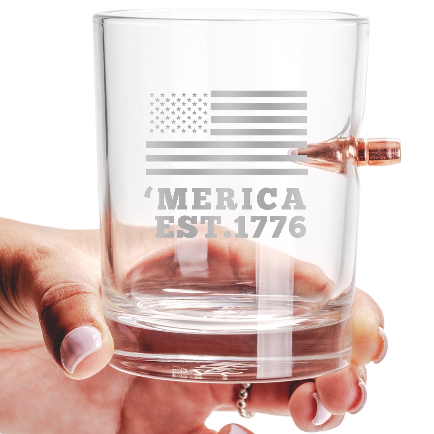 .308 Bullet Whiskey Glass – ‘Merica EST. 1776