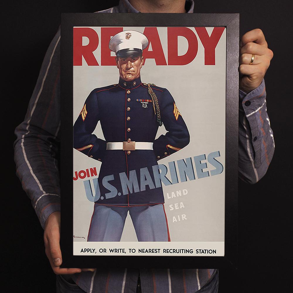 Ready Join U.S. Marines World War II Poster