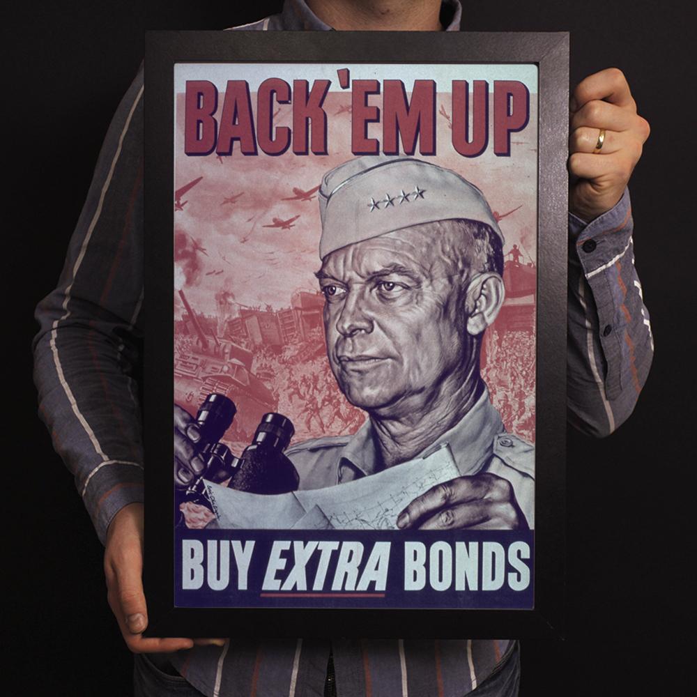 Back 'Em Up - Buy Extra Bonds World War II Poster