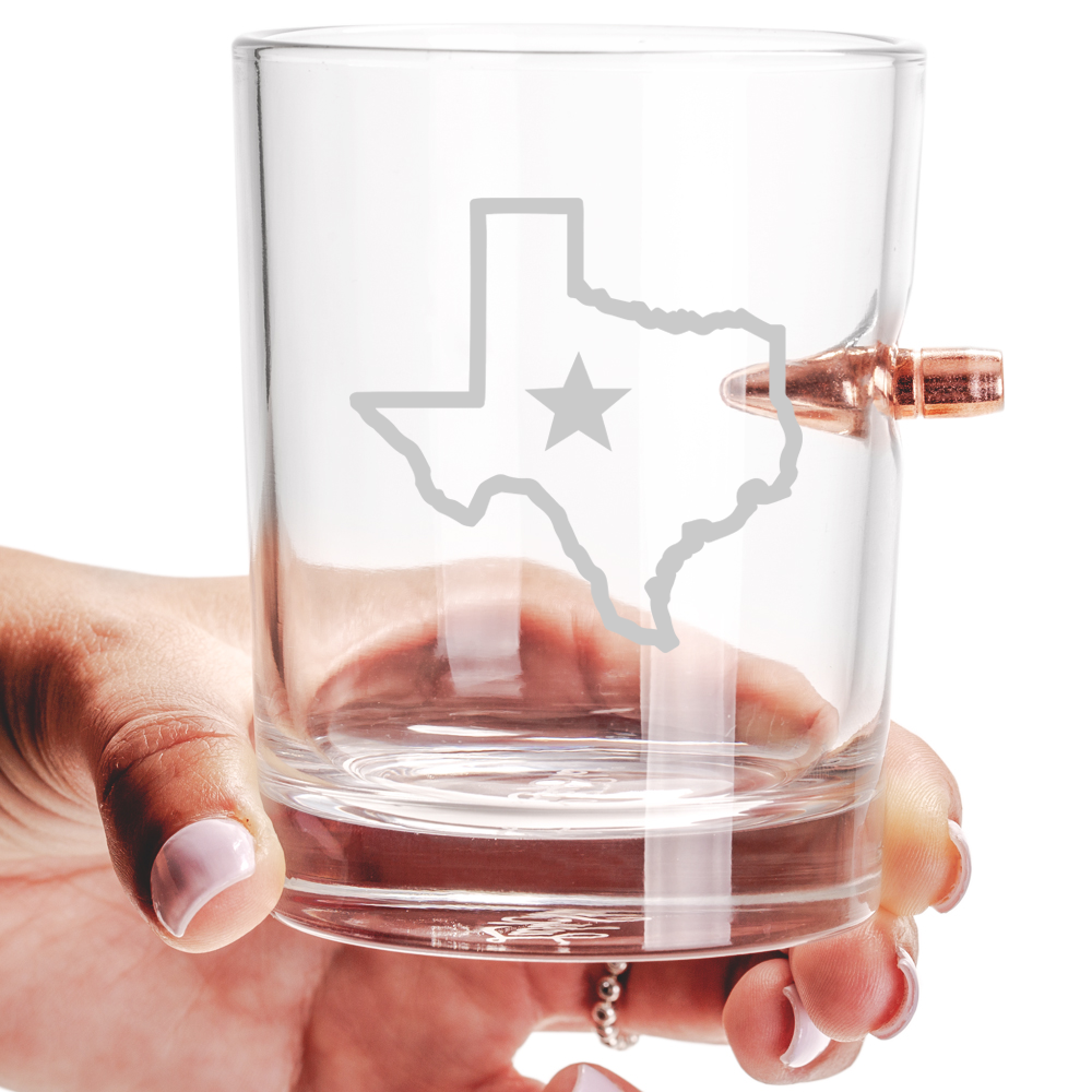 .308 Bullet Whiskey Glass - State of Texas