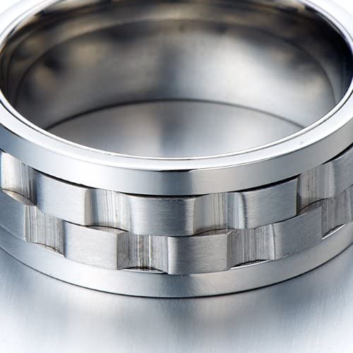 COOLSTEELANDBEYOND Refined Style Stainless Steel Spinner Unisex Ring Man Ring Comfort Fit 9mm