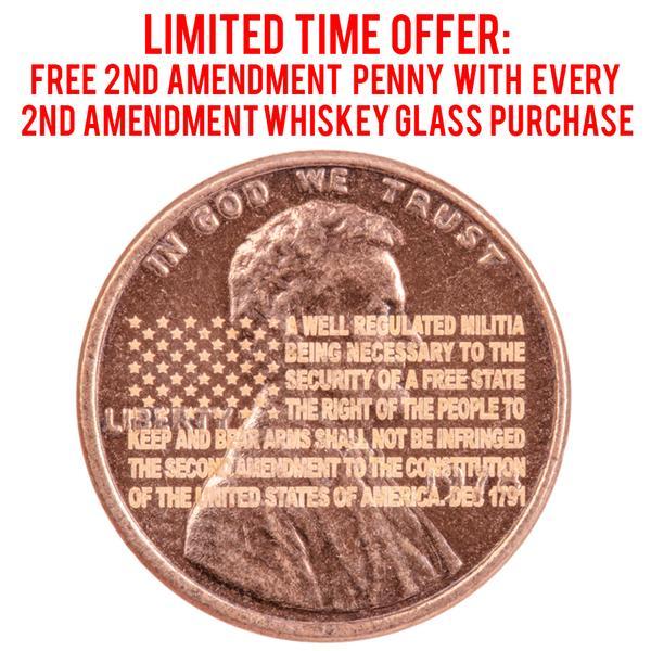 .45 Caliber Bullet Whiskey Glass - 2nd Amendment