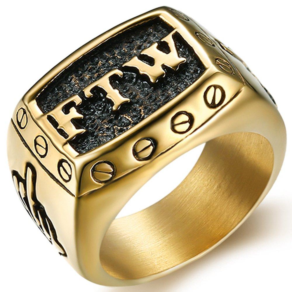 Jude Jewelers Stainless Steel FTW Biker Rider Middle Finger Ring