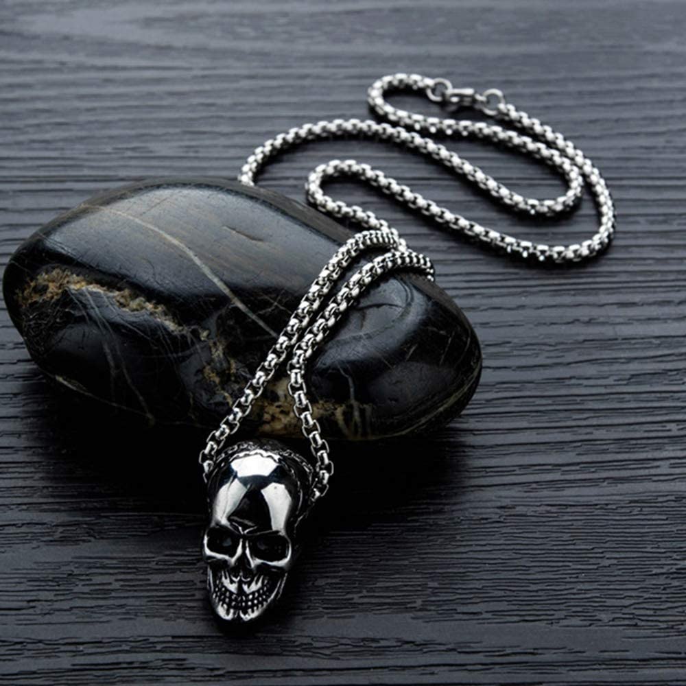 Jude Jewelers Stainless Steel Retro Gothic Skull Style Cocktail Party Biker Pendant Necklace