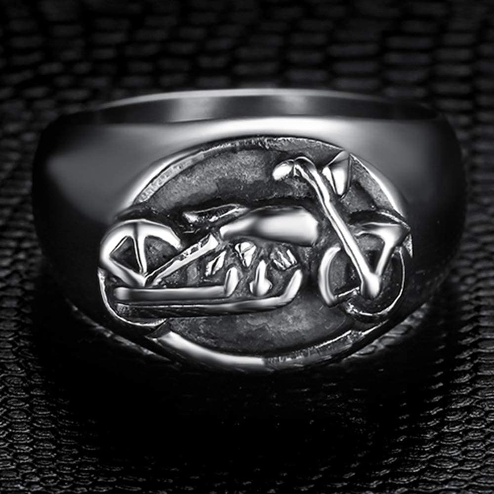 Jude Jewelers Stainless Steel Signet Style Motorcycle Rider Biker Ring