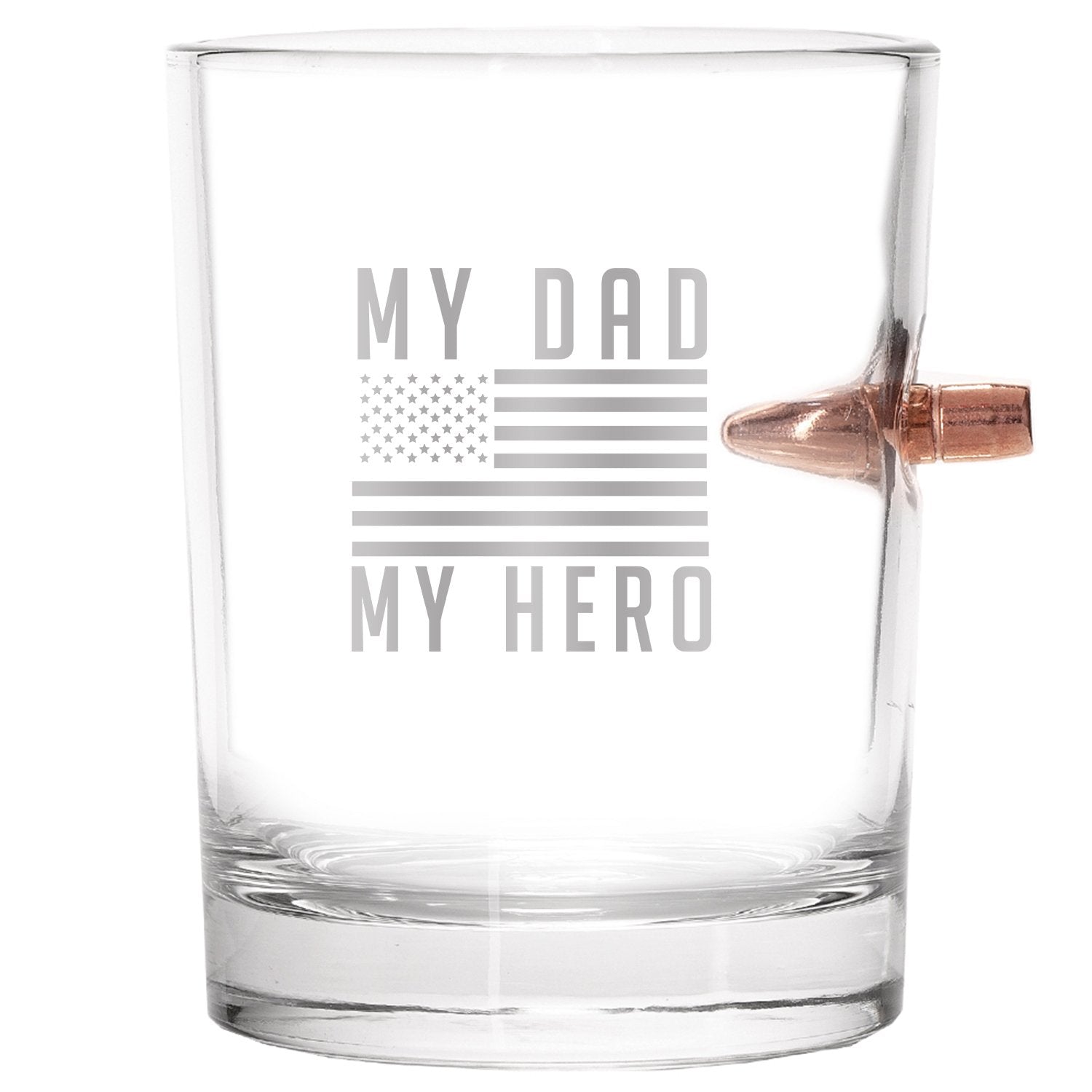 .308 Bullet Whiskey Glass - My Dad, My Hero