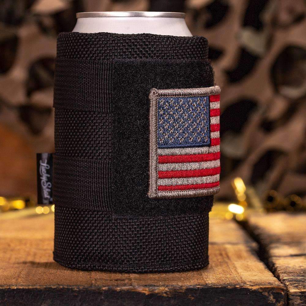 Tactical Velcro Drink Sleeve W/ 2 Embroidered Patches Promotion